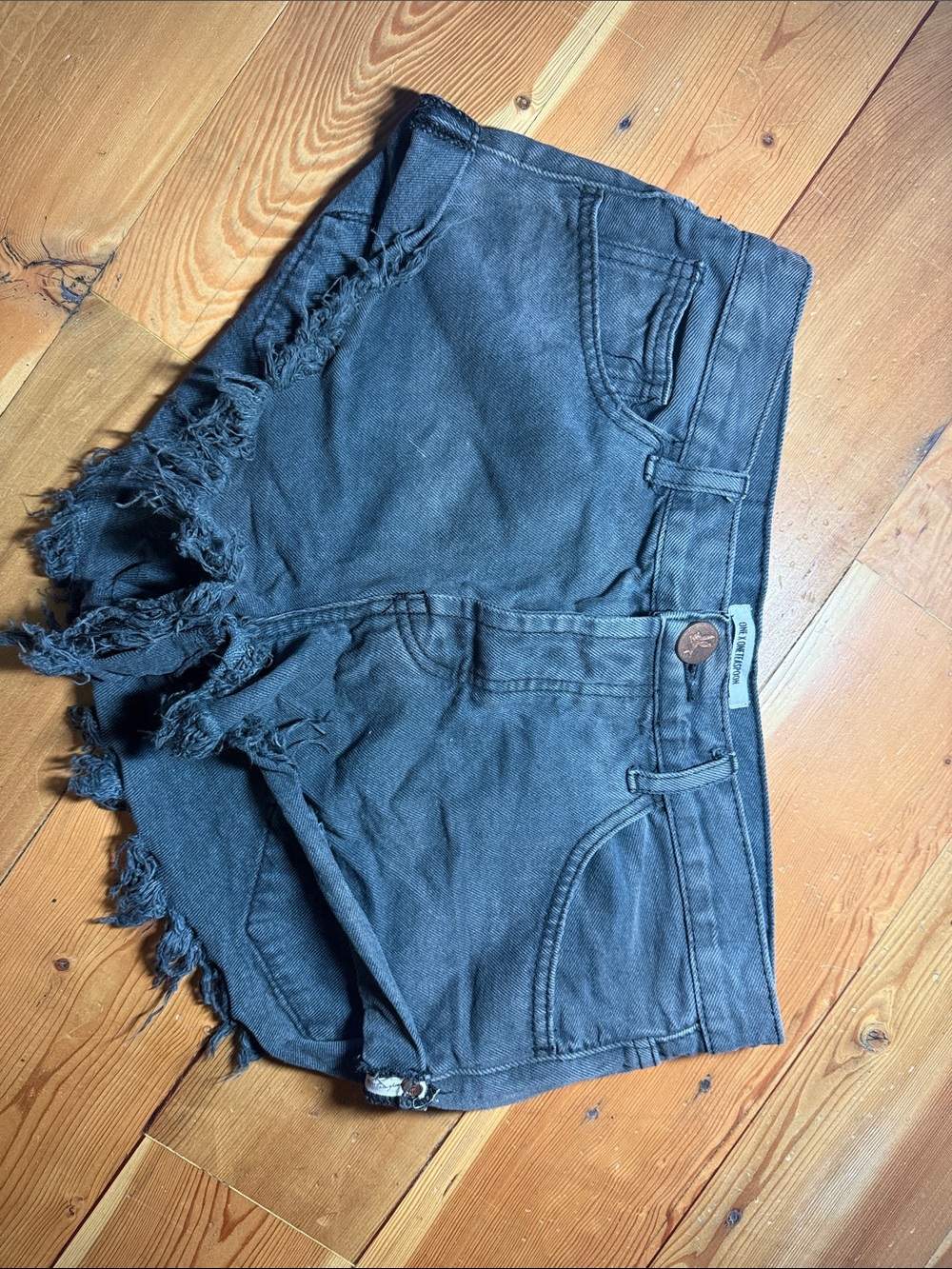 One Teaspoon Bandits Low Waist Denim Shorts White Size 28 Cutoffs